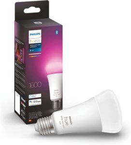 Philips Hue - Bombilla LED Inteligente, A67 E27, Luz Blanca y de Colores, 13W (Eq.100W) 1600 lúmens, Compatible con Alexa y Google Home [Clase de eficiencia energética F]